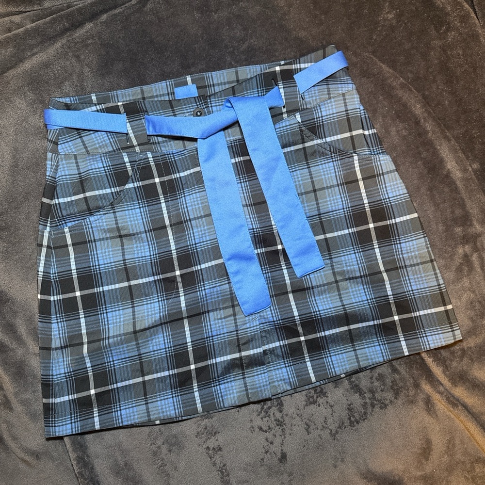 Nike Blue & Black Plaid, Mini Golf Skirt